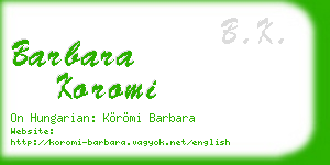 barbara koromi business card
